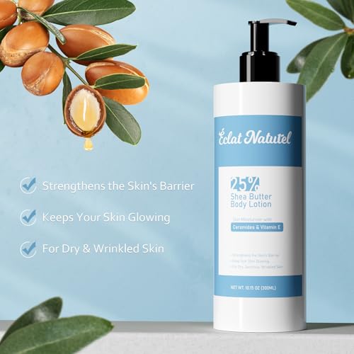 Body Lotion with 25% Shea Butter, Vitamin E & Ceramide, Deep Moisturizing Hydrating Body Lotion for Dry Skin, 10.15 Fl Oz (Pack of 2)