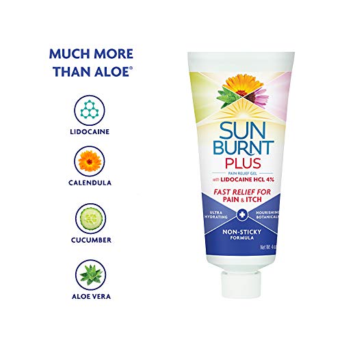 Sunburnt Plus After-Sun Gel with Lidocaine, 4 oz