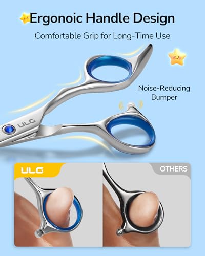 ULG Kids Hair Cutting Scissors 6.5" | Safety Round-Tip