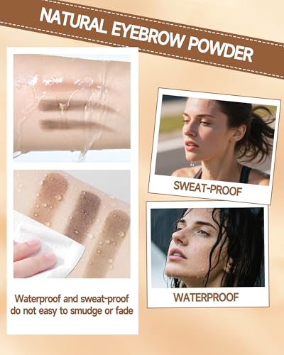 3 in 1 Eyebrow Powder Kit with Brush, Razor & Mirror