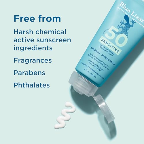 Blue Lizard Sensitive Mineral Sunscreen SPF 50+, 3 oz