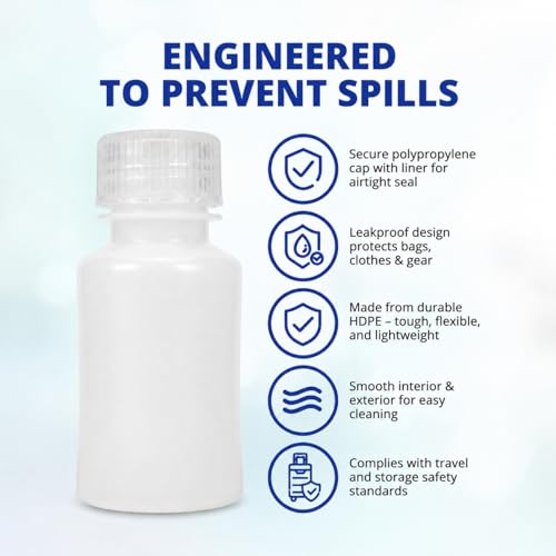 TSA Approved 90ml Travel Bottles for Toiletries, 6-Pack