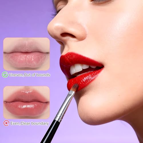 Retractable Lip Brush Set of 6 - Silver Lipstick Applicator
