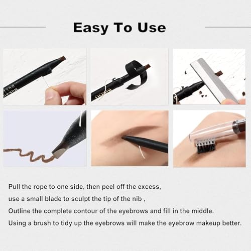 4Pcs Peel-Off Eyebrow Pencil Set - Waterproof Brow Liner