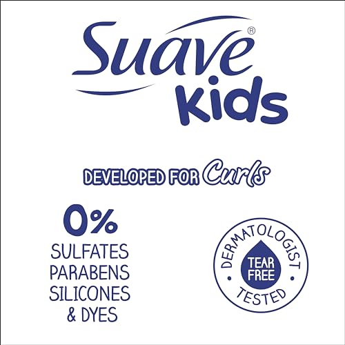 Suave Kids Natural Sweet Almond Honey Curl Defining Cream, No Parabens, No Dyes, 16.5 Oz Pack of 4