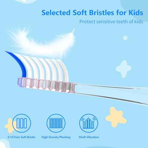 Compatible with Seago SG513/SG977/SGEK6/DT-K6 Electric Toothbrush Replacement Brush Heads,for Seago Kids Electric Toothbrush 3+Years with dust Cover,10 Pack (Pink, Medium)