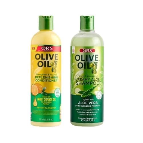ORS Olive Oil Classics Deep Cleansing Shampoo Infused with Aloe Vera for Rejuvenating Moisture Olive Oil Strengthen & Nourish Replenishing Conditioner - Bundle