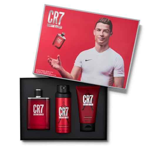 Cristiano Ronaldo CR7 3.4oz EDT Spray, 5.1oz Body Spray, 5.1oz Shower Gel Men 3 Pc Gift Set