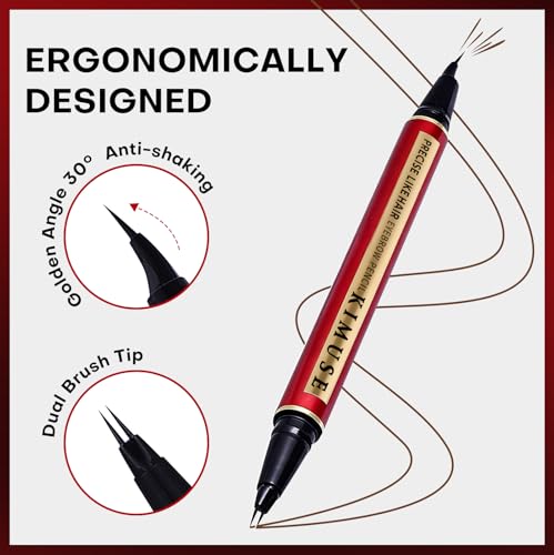 KIMUSE Waterproof Eyebrow Pen - 2 in 1 Dual-Ended Brow Tint