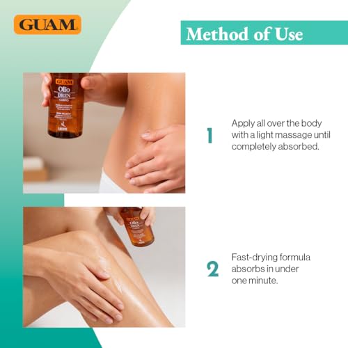 GUAM Dren Anti-Cellulite Massage Oil ? Lymphatic Drainage & Water Retention Relief ? Essential Oils for Skin Firming & Toning (200 ML)