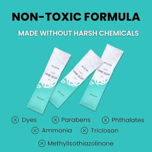 Foaming Unscented Hand Soap Refills (10 Pack), Concentrated Powdered Hand Soap, Makes 10 Bottles of Eco Friendly, Non Toxic, Plastic Free Fragrance Free Foaming Hand Wash