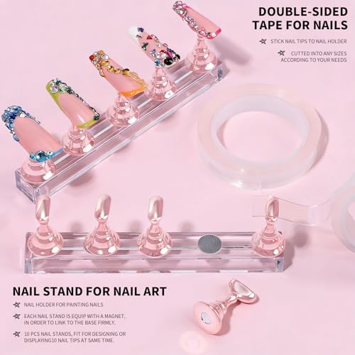 Fandamei 26-Piece Nail Art Tools Set - Brushes, Dotting Tools & Palette
