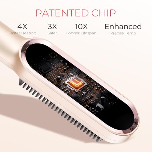 TYMO Ring Hair Straightener Brush – Fast Heating, Anti-Scald, 5 Temp Settings