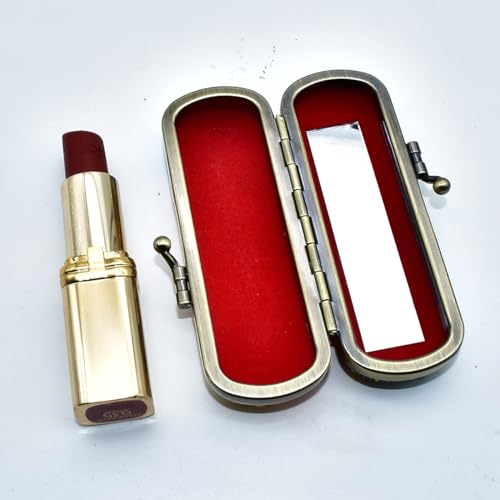 Floral Lipstick Case with Mirror - Yellow