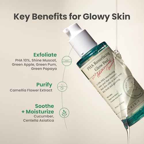 AXIS-Y PHA Resurfacing Glow Peel - 10% PHA Fruit Extract Mild Peeling Gel Exfoliator Pore Minimizer for Face - Vegan Korean Skin Care Glass Skin Face Peel - 1.69 fl. oz.