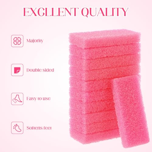 Batiyeer Disposable Pumice Stones for Feet - 100 Pack Foot Callus Remover (Pink)