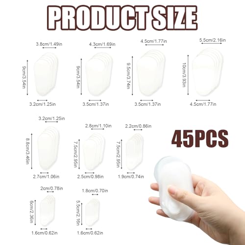 45Pcs Silicone Makeup Brush Covers - 9 Sizes