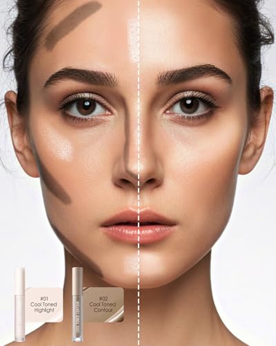 Cream Contour Stick Duo - Cool Grey & Beige Highlighter