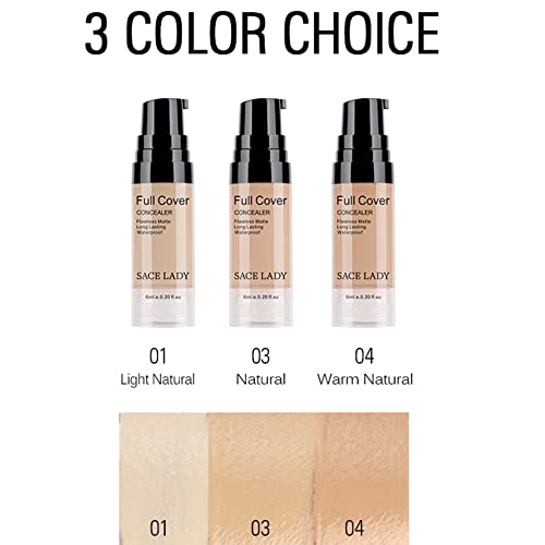 3-Pack Liquid Concealer Full Coverage Waterproof Matte Finish