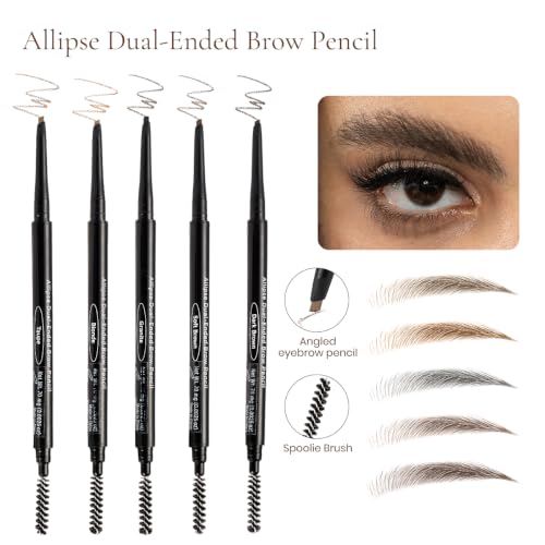 Allipse Dual-Ended Brow Pencil with Spoolie Brush, Granite