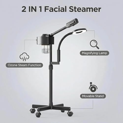 Professional Facial Steamer with Ozone & Magnifying Lamp