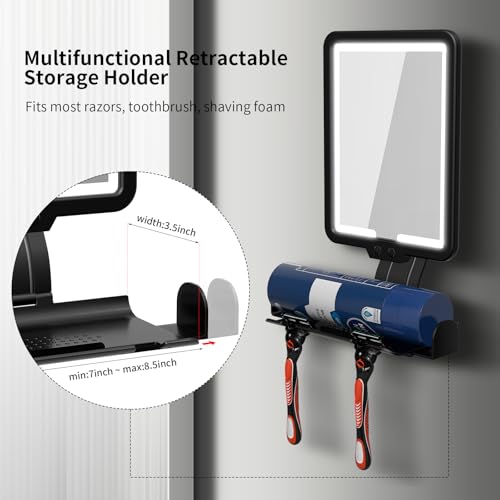 Heated Anti-Fog Shower Mirror 9.5x8" LED Dimmable Shaving