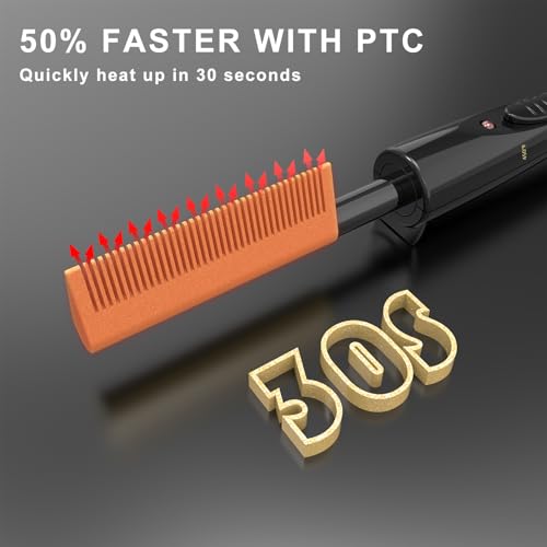 Electric Hot Comb for Wigs & Black Hair, 450°F Ceramic