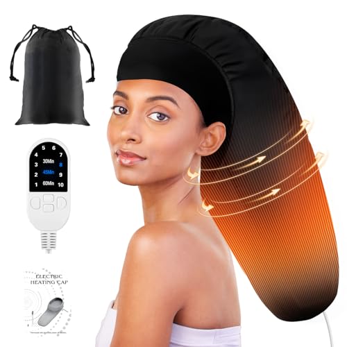 Heated Hair Steamer Cap with 10-Level Temperature & 3 Timer Settings