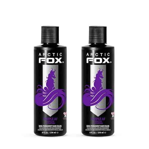 Arctic Fox Semi-Permanent Hair Dye, Vegan & Cruelty-Free, Conditioning, Ammonia-Free, Long Lasting, Purple AF, For All Hair Types, 8 Fl Oz (Pack of 2)