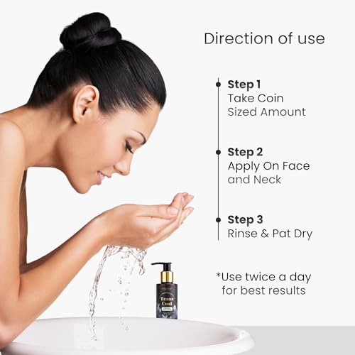 Transcoal Charcoal Face Wash - Natural Charcoal Face Wash Men & Women | Acne Prevention Exfoliating Face Wash | Oil Control | Deep Facial Cleanser 100ML