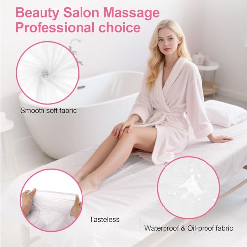 200 Piece Disposable Massage Table Sheets 31" x 71" White