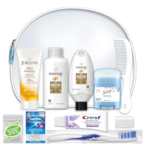 Women's Travel Toiletry Kit 10-Piece TSA Compliant Bag
