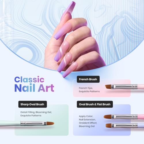 Beetles 6-Piece Nail Art Brush Set - Gel Polish Liner & Dotting Pens