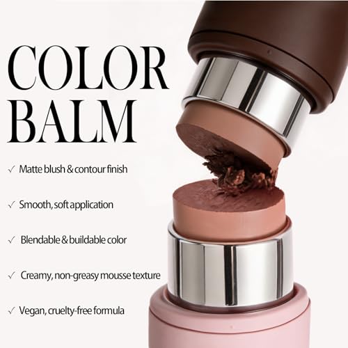 Pink Cream Blush Stick - Mousse Formula, Buildable Matte