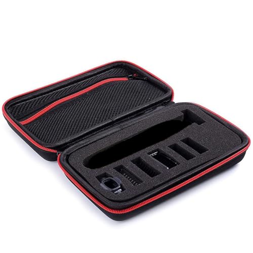 INVODA Travel Shaver Case Compatible with Philips Norelco QP2724/90 Trimmer Waterproof Hard Portable Storage Box for QP2520/90 QP2630/72 QP2724/70 QP2834/70 Shaver (Black-Red)
