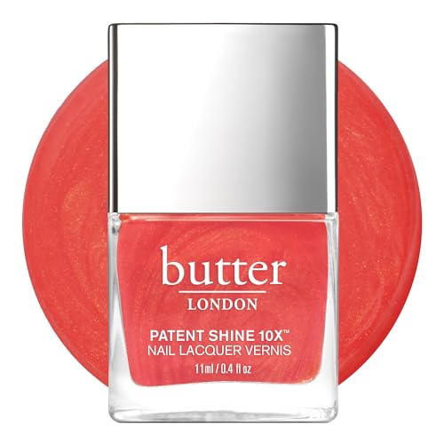 butter LONDON Patent Shine 10X Nail Lacquer, Helps Protect & Strengthen Nails, Gel-Like Finish & Chip-Resistant, 10-Free Formula, Vegan, Cruelty & Paraben Free, Empire Red