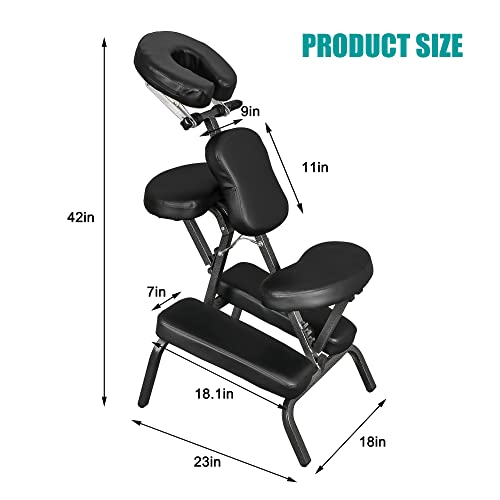 Portable Massage Chair Foldable Tattoo Spa Salon Black