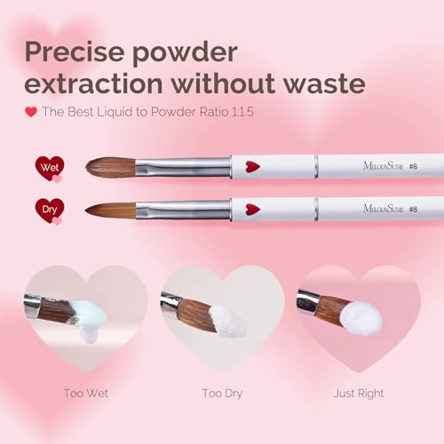 MelodySusie White 4-Piece Acrylic Nail Brush Set for Nail Art & Extensions