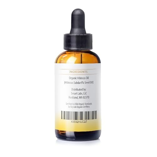 Nuvia Organics Hibiscus Oil, USDA Certified, Unrefined Virgin, Cold Pressed from Hibiscus Seeds, Use as a Moisturizer, Carrier Oil, DIY Products; 1oz