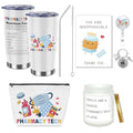 6Pcs Christmas Pharmacy Technician Appreciation Gifts Include Cup Portable Cosmetic Bag Badge Keychain Aromatherapy Thank You Card Pharmacy Technician Accessories for Doctors Nurses Week Gift Supplies