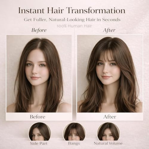 Hair Topper for Women 10" Real Human Hair French Bangs