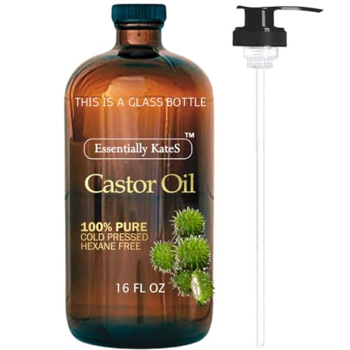 Essentially KateS Cold-Pressed Castor Oil 16 oz - Glass Bottle