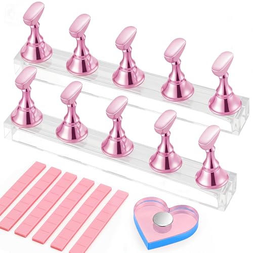 Nail Art Stand Kit with Magnetic Holders & Reusable Putty