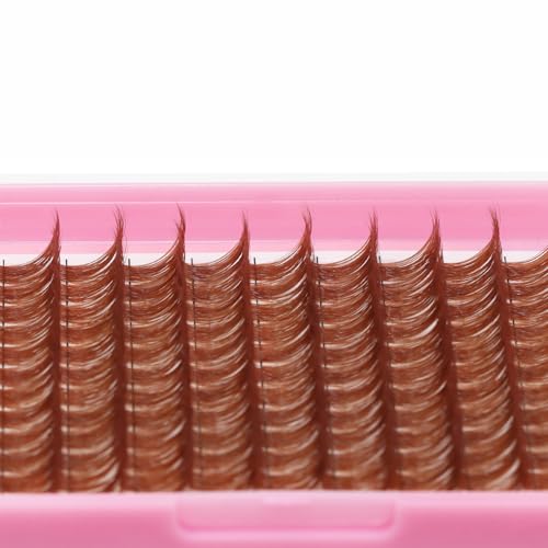 Light Brown False Eyelash Clusters 144Pcs D Curl 8-20mm