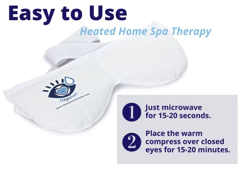 Heyedrate Heated Eye Mask - Soothing Warm Compress for Temporary Relief of Irritated Eyes, Dryness, Crusty Eyelids, Eyelid Bumps- Rejuvenate Your Eyes with Gentle Heat & Cold Therapy - White