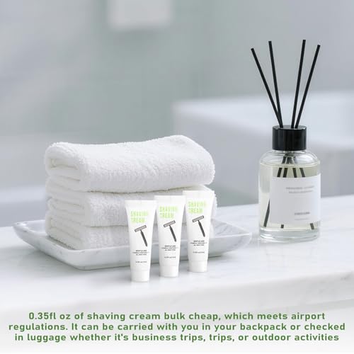 100 Shaving Cream Bulk Travel 10ml/0.35fl oz,Disposable Shaving Cream in Bulk Travel Shave Cream for Hotel Homeless,White Tea