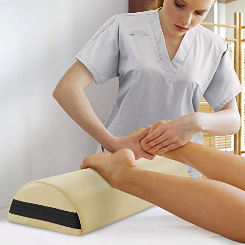 Saloniture Jumbo Half Round Massage Table Bolster Pillow - 26x9x4.5 Inch, Cream