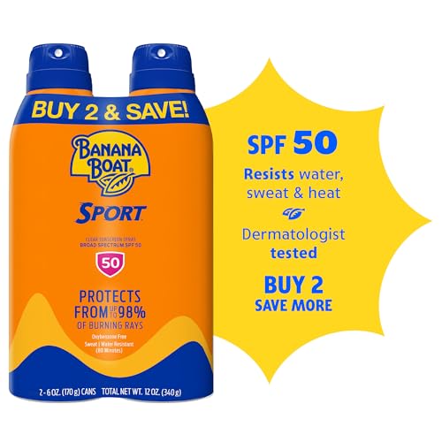 Banana Boat Sport Ultra SPF 50 Sunscreen Spray Twin Pack 6oz