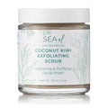 Sea El Coconut Kiwi Exfoliating Face Scrub Hydrating Calming & Purifying Anti Aging Exfoliator - Bamboo Pumice & Green Tea Detoxifying Exfoliant Facial Cleanser & Polish for Women & Men - 4 Oz