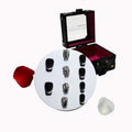 COOLYOUNG French Tip Nails, Cat Eye Press On Nails, 'Lonely Warrior', Square Nail Tips,10 Pieces Black Press On Nails with 1 Gift Box,1 Storage Bag and Gel Nail Kit (S)